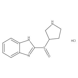 2-[(R)-[(3S)-pyrrolidin-3-yl]sulfinyl]-1H-benzimidazole;hydrochloride Structure