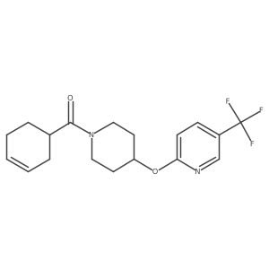 Cyclohex-3-en-1-yl(4-((5-(trifluoromethyl)pyridin-2-yl)oxy)piperidin-1-yl)methanone结构式
