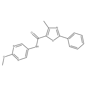 N-(2-methoxypyrimidin-5-yl)-4-methyl-2-phenylthiazole-5-carboxamide Structure