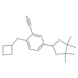 2-(Oxetan-3-yloxy)-5-(4,4,5,5-tetramethyl-1,3,2-dioxaborolan-2-yl)benzonitrile结构式