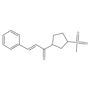(E)-1-(3-(methylsulfonyl)pyrrolidin-1-yl)-3-phenylprop-2-en-1-one结构式