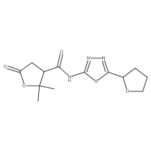 2,2-dimethyl-5-oxo-N-(5-(tetrahydrofuran-2-yl)-1,3,4-thiadiazol-2-yl)tetrahydrofuran-3-carboxamide Structure