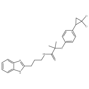 N-[3-(1H-benzimidazol-2-yl)propyl]-2-[4-(2,2-dichlorocyclopropyl)phenoxy]-2-methylpropanamide Structure