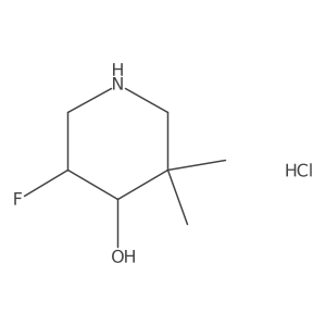 (4R,5S)-5-Fluoro-3,3-dimethylpiperidin-4-ol hydrochloride Structure