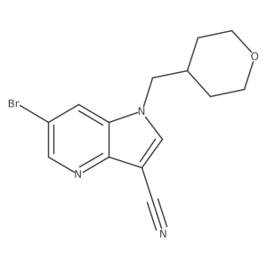 6-bromo-1-((tetrahydro-2H-pyran-4-yl)methyl)-1H-pyrrolo[3,2-b]pyridine-3-carbonitrile结构式
