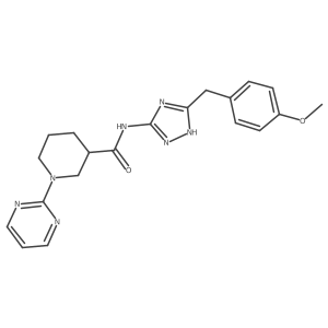 N-[3-(4-methoxybenzyl)-1H-1,2,4-triazol-5-yl]-1-(pyrimidin-2-yl)piperidine-3-carboxamide结构式