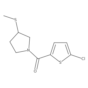 (5-Chlorothiophen-2-yl)(3-(methylthio)pyrrolidin-1-yl)methanone结构式