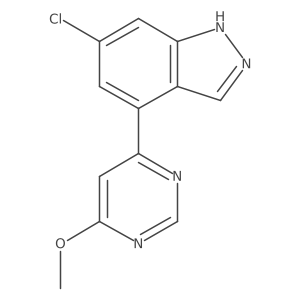 6-Chloro-4-(6-methoxy-4-pyrimidinyl)-1H-indazole结构式