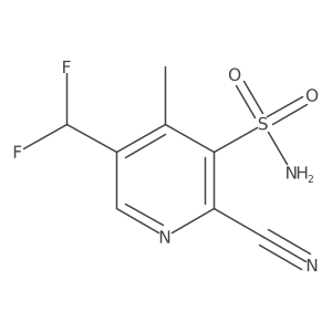 2-Cyano-5-(difluoromethyl)-4-methylpyridine-3-sulfonamide Structure