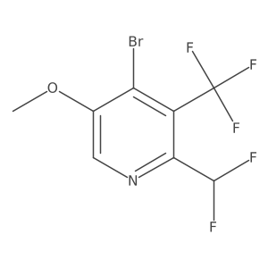4-Bromo-2-(difluoromethyl)-5-methoxy-3-(trifluoromethyl)pyridine Structure