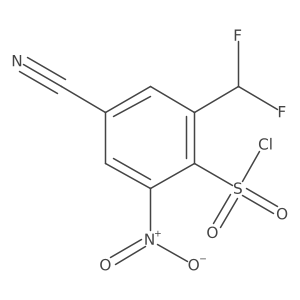 4-Cyano-2-(difluoromethyl)-6-nitrobenzene-1-sulfonyl chloride结构式