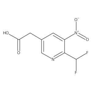2-(Difluoromethyl)-3-nitropyridine-5-acetic acid Structure