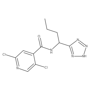 2,5-dichloro-N-[1-(1H-1,2,3,4-tetrazol-5-yl)butyl]pyridine-4-carboxamide结构式