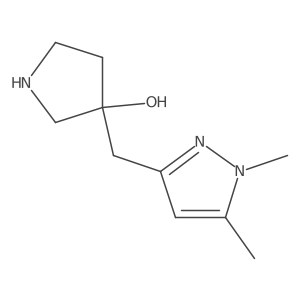 3-[(1,5-dimethyl-1H-pyrazol-3-yl)methyl]pyrrolidin-3-ol Structure
