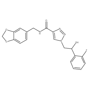 N-(benzo[d][1,3]dioxol-5-ylmethyl)-1-(2-(2-fluorophenyl)-2-hydroxyethyl)-1H-1,2,3-triazole-4-carboxamide结构式