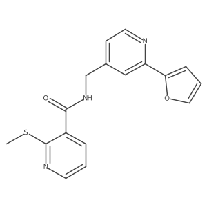 N-((2-(furan-2-yl)pyridin-4-yl)methyl)-2-(methylthio)nicotinamide结构式