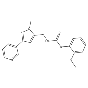 1-(2-methoxyphenyl)-3-((1-methyl-3-(pyridin-3-yl)-1H-pyrazol-5-yl)methyl)urea Structure