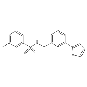 N-((2-(furan-2-yl)pyridin-4-yl)methyl)-3-methylbenzenesulfonamide结构式