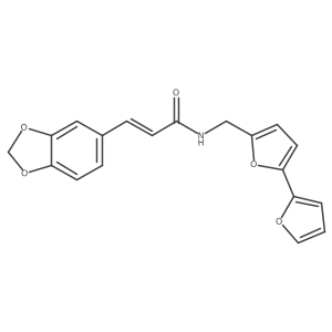 (E)-N-([2,2'-bifuran]-5-ylmethyl)-3-(benzo[d][1,3]dioxol-5-yl)acrylamide Structure