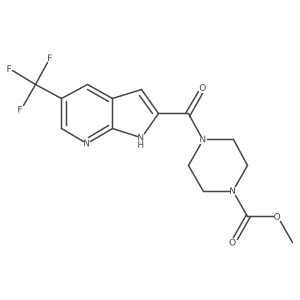 methyl 4-[5-(trifluoromethyl)-1H-pyrrolo[2,3-b]pyridine-2-carbonyl]piperazine-1-carboxylate结构式