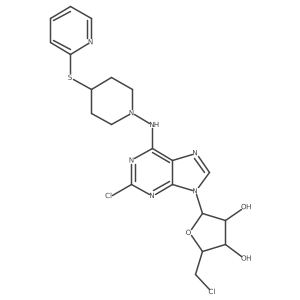 5'-Deoxy-2,5'-dichloro-N6-(4-(2-pyridylsulfanyl)piperidin-1-yl)adenosine Structure