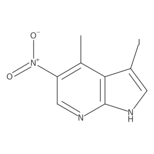 3-iodo-4-methyl-5-nitro-1H-pyrrolo[2,3-b]pyridine结构式