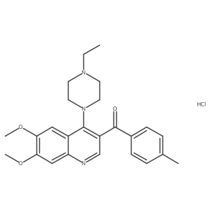 4-(4-Ethylpiperazin-1-yl)-6,7-dimethoxy-3-(4-methylbenzoyl)quinoline hydrochloride Structure