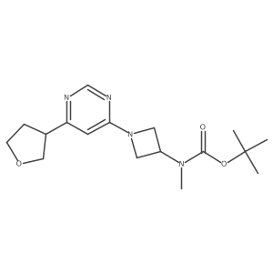 tert-butyl N-methyl-N-{1-[6-(oxolan-3-yl)pyrimidin-4-yl]azetidin-3-yl}carbamate Structure