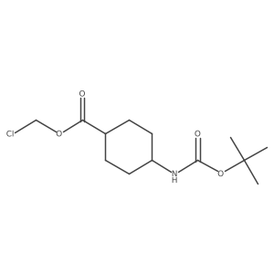 Chloromethyl (1r,4r)-4-{[(tert-butoxy)carbonyl]amino}cyclohexane-1-carboxylate结构式