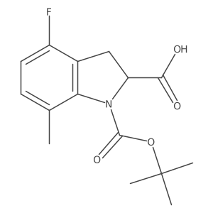 1-[(tert-butoxy)carbonyl]-4-fluoro-7-methyl-2,3-dihydro-1H-indole-2-carboxylic acid Structure
