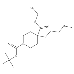 1-Tert-butyl 4-chloromethyl 4-(3-methoxypropyl)piperidine-1,4-dicarboxylate结构式