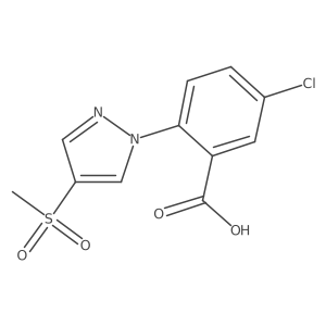 5-chloro-2-(4-methanesulfonyl-1H-pyrazol-1-yl)benzoic acid结构式