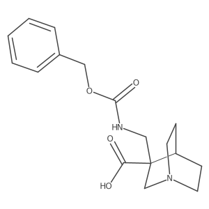 3-({[(Benzyloxy)carbonyl]amino}methyl)-1-azabicyclo[2.2.2]octane-3-carboxylic acid结构式