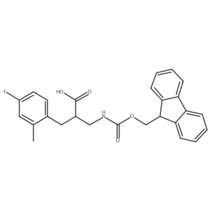 2-[(9H-Fluoren-9-ylmethoxycarbonylamino)methyl]-3-(4-fluoro-2-methylphenyl)propanoic acid Structure