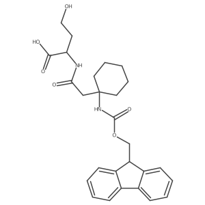 (2S)-2-{2-[1-({[(9H-fluoren-9-yl)methoxy]carbonyl}amino)cyclohexyl]acetamido}-4-hydroxybutanoic acid结构式