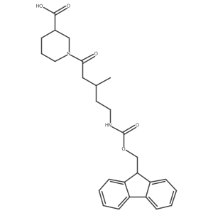 (3S)-1-[5-({[(9H-fluoren-9-yl)methoxy]carbonyl}amino)-3-methylpentanoyl]piperidine-3-carboxylic acid Structure