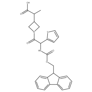 2-{1-[2-({[(9H-fluoren-9-yl)methoxy]carbonyl}amino)-2-(thiophen-2-yl)acetyl]azetidin-3-yl}propanoic acid结构式