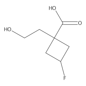 3-Fluoro-1-(2-hydroxyethyl)cyclobutane-1-carboxylic acid Structure