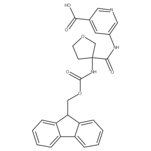 5-[3-({[(9H-fluoren-9-yl)methoxy]carbonyl}amino)oxolane-3-amido]pyridine-3-carboxylic acid Structure
