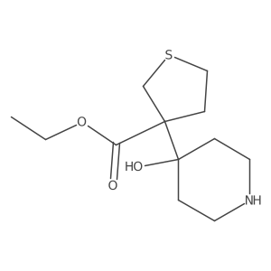 Ethyl 3-(4-hydroxypiperidin-4-yl)thiolane-3-carboxylate Structure