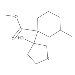 Methyl 1-(3-hydroxythiolan-3-yl)-3-methylcyclohexane-1-carboxylate结构式