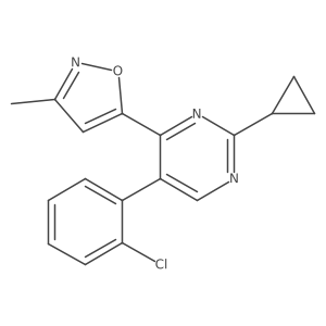 5-(2-Chlorophenyl)-2-cyclopropyl-4-(3-methyl-5-isoxazolyl)pyrimidine Structure