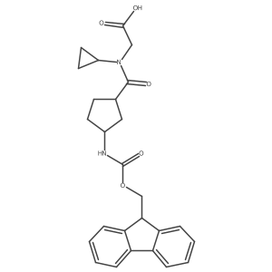 rac-2-{N-cyclopropyl-1-[(1R,3S)-3-({[(9H-fluoren-9-yl)methoxy]carbonyl}amino)cyclopentyl]formamido}acetic acid Structure