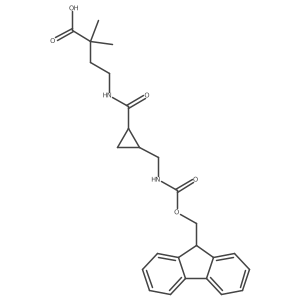 rac-4-{[(1R,2S)-2-[({[(9H-fluoren-9-yl)methoxy]carbonyl}amino)methyl]cyclopropyl]formamido}-2,2-dimethylbutanoic acid结构式