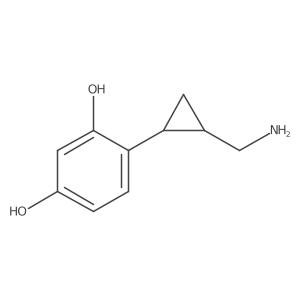 rac-4-[(1R,2R)-2-(aminomethyl)cyclopropyl]benzene-1,3-diol结构式