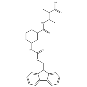 rac-3-{[(1R,3S)-3-({[(9H-fluoren-9-yl)methoxy]carbonyl}amino)cyclohexyl]formamido}-2-methylbutanoic acid Structure