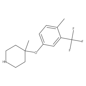4-Methyl-4-[4-methyl-3-(trifluoromethyl)phenoxy]piperidine结构式