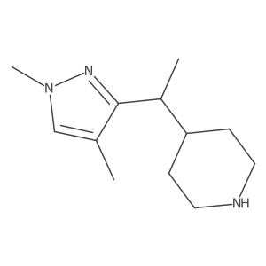 4-[1-(1,4-dimethyl-1H-pyrazol-3-yl)ethyl]piperidine Structure