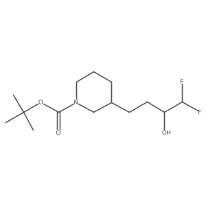 Tert-butyl 3-(4,4-difluoro-3-hydroxybutyl)piperidine-1-carboxylate结构式