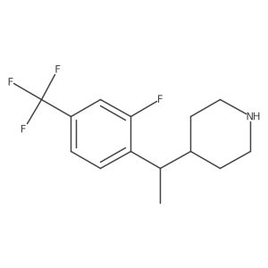 4-{1-[2-Fluoro-4-(trifluoromethyl)phenyl]ethyl}piperidine结构式